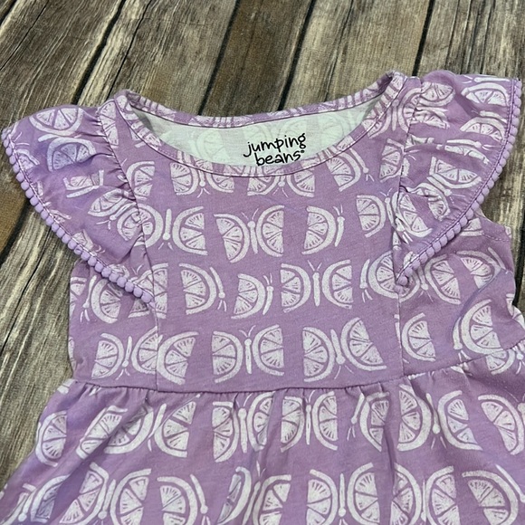 Jumping Beans Toddler Girl 2T Purple Butter Fly Flutter Sleeve Dress - Picture 2 of 2